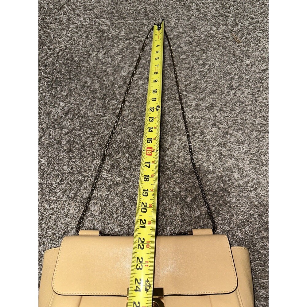 Chloe Buttercream Leather Flap Medium Turn-Lock Gold Convertible Crossbody Bag - Picture 9 of 13